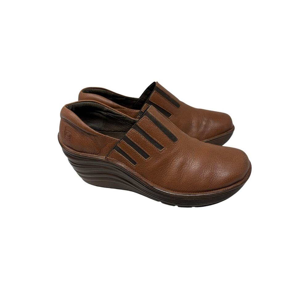 Bionica Women's Coast Brown Leather Wedge Comfort Slip On US 6-6.5